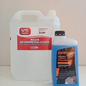 COMBO Agua Desmineralizada ¨VERSUS¨ x 10lts + Líquido Limpiaparabrisas "DRIVE+" x 1lt (rinde 10lts)
